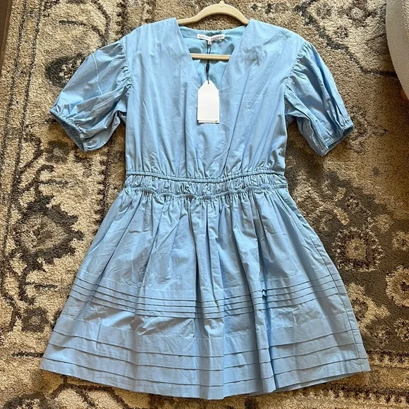 100% Cotton Light Blue English Factory Dress - Picture 1 of 7